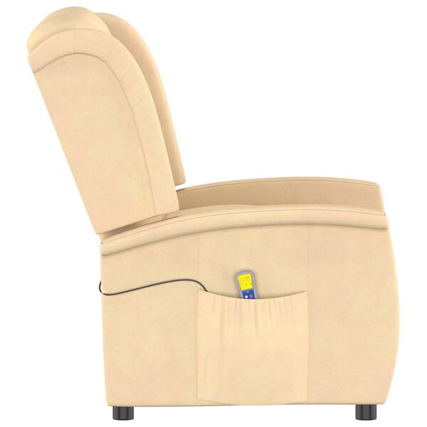 vidaXL 2-Sitzer Massagesessel Creme Mikrofaser-Gewebe
