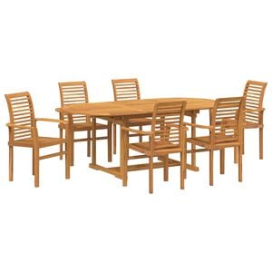 vidaXL Garten-Essgruppe 7 Stk. Braun Massives Teakholz