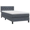 vidaXL Boxspringbett mit Matratze Dunkelgrau 80x210 cm Samt