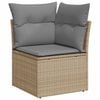 vidaXL 9-tlg. Garten-Sofagarnitur mit Kissen Beige Poly Rattan Akazie