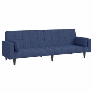 vidaXL Schlafsofa 2-Sitzer mit 2 Kissen Blau Stoff