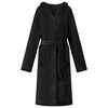 vidaXL Bademantel Hoodie Schwarz XL Flanell