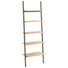 vidaXL Leiterregal mit 5 B&ouml;den Hellbraun und Schwarz 64x34x185,5 cm