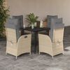 vidaXL 5-tlg. Garten-Essgruppe mit Kissen Beige Poly Rattan