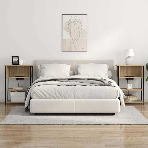 vidaXL Nachttisch Sonoma-Eiche 55 x 31 x 76 cm Holzwerkstoff