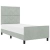 vidaXL Boxspringbett mit Kopfteil Hellgrau 90 x 200 cm Samt