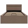 vidaXL Bett mit Bettkasten Hydraulisch mit LED Taupe Stoff 100x200 cm