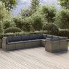 vidaXL 9-tlg. Garten-Lounge-Set mit Kissen Grau Poly Rattan