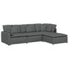 vidaXL Modulares Sofa mit Fußhocker Kissen Stoff Dunkelgrau