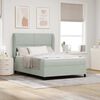 vidaXL Boxspringbett mit Matratze Hellgrau 200 x 140 cm Polyester