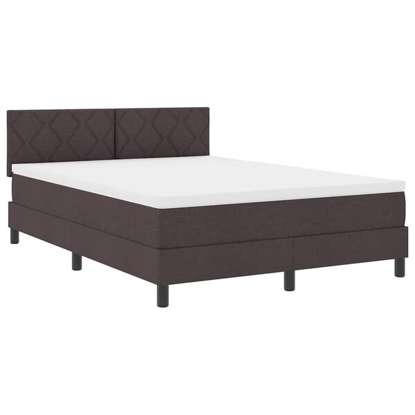 vidaXL Boxspringbett mit Matratze Dunkelbraun 140 x 190 cm Stoff