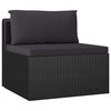 vidaXL 10-tlg. Garten-Lounge-Set mit Kissen Poly Rattan Schwarz