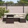 vidaXL Garten-Sofa-Set mit Kissen 6 pcs Braun und Creme Poly-Rattan
