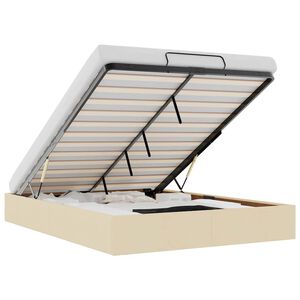vidaXL Ottoman-Bett ohne Matratze Creme 140x190 cm Stoff