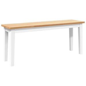 vidaXL Bank 110 cm Wei&szlig; Massivholz Gummibaum