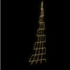 vidaXL LED Weihnachtsbaum mit Erdspießen Warmes Weiß 500 cm Metall