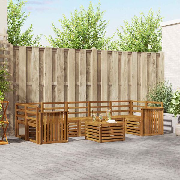 vidaXL Sofagarnituren 8 pcs Natur Massivholz Akazie