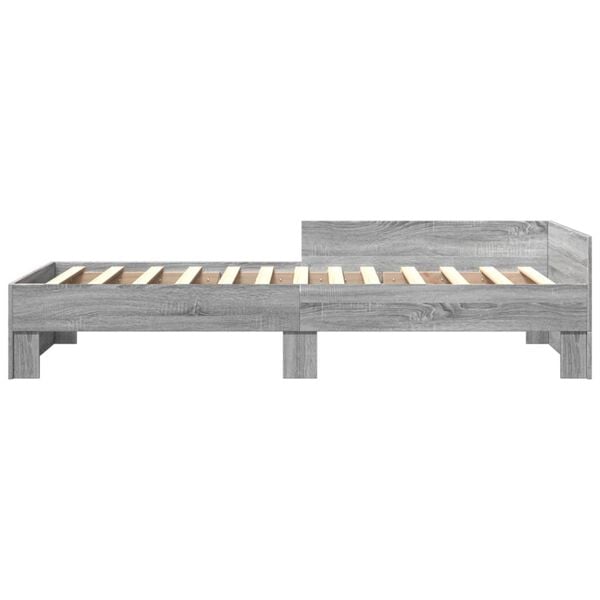 vidaXL Bettgestell Grau Sonoma 75x190 cm Holzwerkstoff
