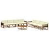 vidaXL Outdoor-Sofagarnitur mit Kissen 9 pcs Natur und Creme