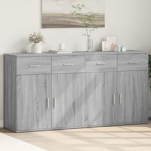 vidaXL Sideboards 2 Stk. Grau Sonoma 79x38x80 cm Holzwerkstoff