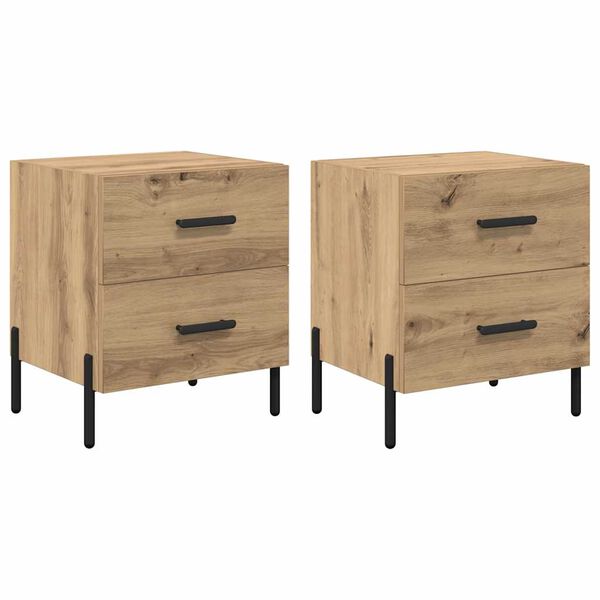 vidaXL Nachttisch 2 pcs Artisan-Eiche 40 x 35 x 47,5 cm Holzwerkstoff