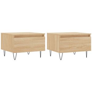 vidaXL Couchtische 2 Stk. Sonoma-Eiche 50x46x35 cm Holzwerkstoff