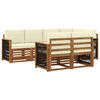 vidaXL Ecksofa Set mit Kissen 6 pcs Natur und Creme