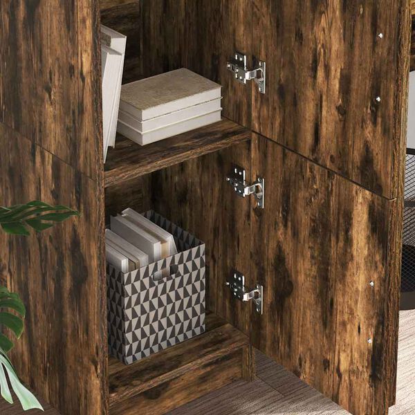 vidaXL Highboard Geräucherte Eiche 31,5 x 32 x 122,5 cm