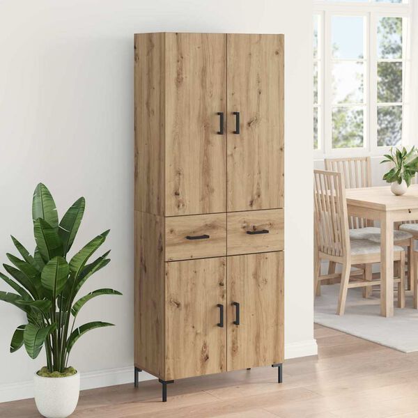vidaXL Highboard Artisan-Eiche 69,5 x 34 x 180 cm Holzwerkstoff