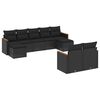 vidaXL 9-tlg. Garten-Sofagarnitur mit Kissen Schwarz Poly Rattan