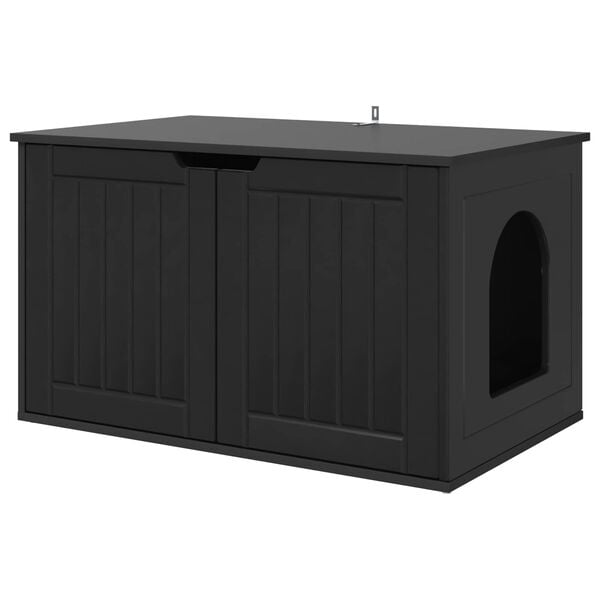 vidaXL Katzenhaus Schwarz 85 x 55 x 50,5 cm Holzwerkstoff