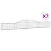 vidaXL Gabionen mit Hochbogen 7 Stk. 400x30x40/60 cm Verzinktes Eisen
