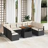 vidaXL Garten-Sofa-Set mit Speicher 10 pcs Schwarz Poly Rattan