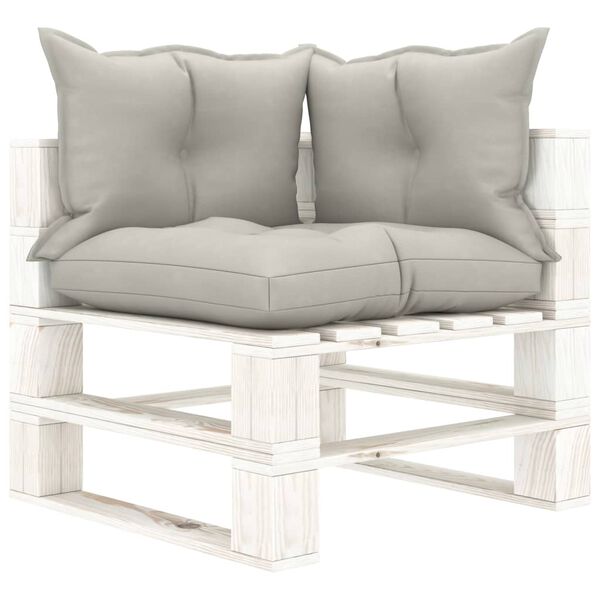 vidaXL 5-tlg. Garten-Lounge-Set Paletten mit Kissen in Taupe Holz
