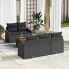 vidaXL Gartensofa-set mit Kissen 6 pcs Schwarz Poly-Rattan
