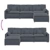 vidaXL Modulares Sofa mit Fußhocker und Kissen Dunkelgrau