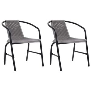 vidaXL Gartenst&uuml;hle 2 Stk. Kunststoff Rattan-Optik und Stahl 110 kg
