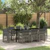 vidaXL Garten Essgruppe 9 pcs Grau Poly-Rattan