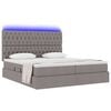 vidaXL Bett mit LED-Lichtleisten mit Kopfteil Taupe 200 x 200 cm Stoff