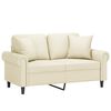 vidaXL 2-Sitzer-Sofa mit Zierkissen Creme 120 cm Kunstleder