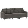 vidaXL 3-Sitzer-Sofa mit Hocker Dunkelgrau 180 cm Samt