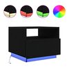 vidaXL Couchtisch mit LED-Leuchten Schwarz Eichen-Optik 50x49x40 cm