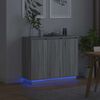 vidaXL LED-Sideboard Graues Sonoma 90 x 32 x 75 cm Holzwerkstoff
