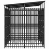 vidaXL Outdoor-Hundezwinger mit Dach Stahl 5,53 m&sup2;