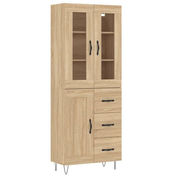 vidaXL Highboard Sonoma-Eiche 69,5x34x180 cm Holzwerkstoff