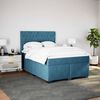 vidaXL Boxspringbett mit Matratze Blau 140x190 cm Samt