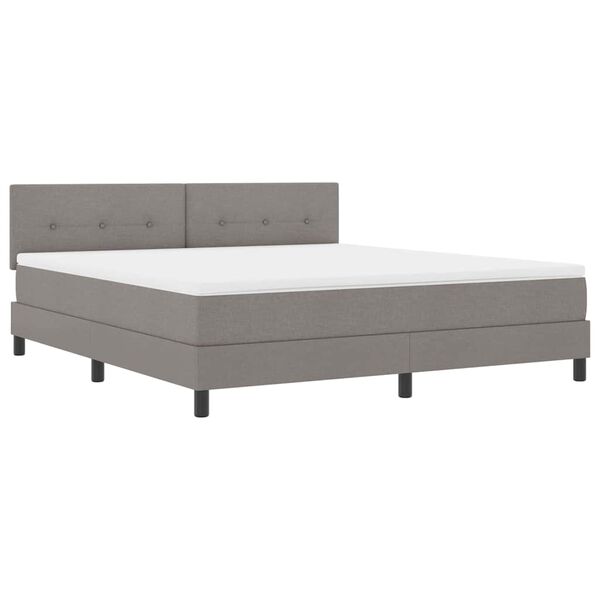 vidaXL Boxspringbett mit Matratze mit LED Taupe 180 x 200 cm Stoff
