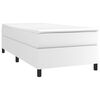vidaXL Boxspringbett mit Matratze Wei&szlig; 90x190 cm Kunstleder