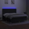 vidaXL Boxspringbett mit Matratze & LED Schwarz 160x200 cm Stoff