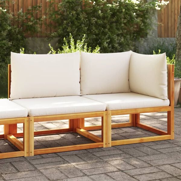 vidaXL Gartensofa mit Kissen 2-Sitzer Holz Akazie & Rattan
